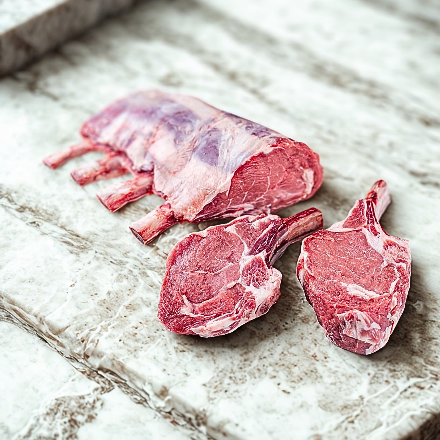 Dry Aged Bone-in Back Rack of Veal Loin and Chops
