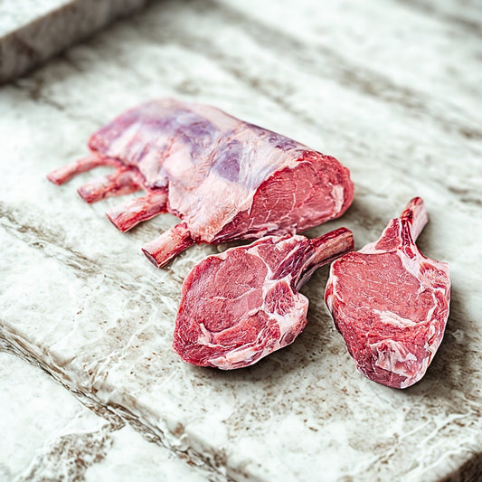 Dry Aged Bone-in Back Rack of Veal Loin and Chops